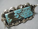 One Of The Biggest Native American Turquoise Bird Fountain Sterling Silver Ring-Nativo Arts