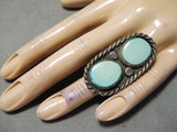 Marvelous Vintage Native American Navajo Turquoise Sterling Silver Ring Old-Nativo Arts