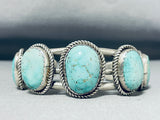 Intriguing Vintage San Felipe Carico Lake Turquoise Sterling Silver Bracelet-Nativo Arts