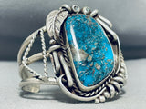 Best Vintage Native American Navajo Blue Diamond Turquoise Sterling Silver Bracelet-Nativo Arts