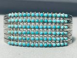 One Of The Best Ever Vintage Native American Zuni Turquoise Snake Eyes Sterling Silver Bracelet-Nativo Arts