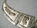 Marvelous Vintage Native American Navajo Denim Lapis Sterling Silver Necklace-Nativo Arts