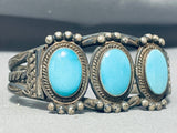 Incomparable Vintage Native American Navajo Sleeping Beauty Turquoise Sterling Silver Bracelet-Nativo Arts