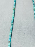 Native American Very Old Vintage Santo Domingo Kingman Turquoise Sterling Silver Necklace-Nativo Arts