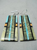 Native American Some Of The Most Intricate Santo Domingo Turquoise Sterling Silver Earrings-Nativo Arts