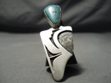 Huge Maiden Native American Turquoise Sterling Silver Ring-Nativo Arts
