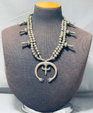 Authentic Vintage Native American Navajo Sterling Silver Squahs Blossom Necklace-Nativo Arts