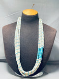 Native American One Of The Most Unique Vintage Santo Domingo Turquoise Shell Necklace-Nativo Arts