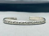 Fascinating Vintage Native American Navajo Sterling Silver Bears Solid Bracelet-Nativo Arts