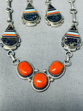 One Of Most Unique Vintage Native American Navajo New Lander Turquoise Sterling Silver Necklace-Nativo Arts