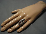 Important Jeanette Dale Sterling Silver Native American Navajo Wildhorse Turquoise Ring-Nativo Arts