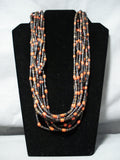 Breathtaking Santo Domingo Native American Corals Heishi Necklace-Nativo Arts