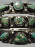 One Of Biggest Best Vintage Native American Navajo Royston Turquoise Sterling Silver Bracelet-Nativo Arts