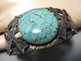 Museum Crossed Arrows Vintage Native American Navajo Turquoise Sterling Silver Bracelet-Nativo Arts