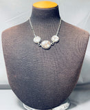 Striking Vintage Native American Navajo Wildhorse Turquoise Sterling Silver Necklace Signed-Nativo Arts