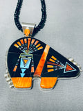 Extreme Inlay Huge Native American Navajo Turquoise Sterling Silver Necklace-Nativo Arts