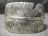 Detailed Precise Intricate Native American Navajo Sterling Silver Feather Master Bracelet-Nativo Arts
