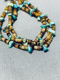 Native American Very Unique Vintage Santo Domingo Turquoise Shell Heishi Necklace Old-Nativo Arts