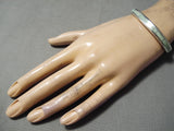 Electrifying Vintage Native American Zuni Gaspeite Sterling Silver Bracelet Old-Nativo Arts