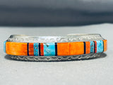 Vibrant Native American Navajo Turquoise Sterling Silver Bracelet Signed-Nativo Arts