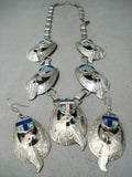 Important Vintage Native American Navajo Tommy Jackson Turquoise Inlay Sterling Silver Necklace-Nativo Arts