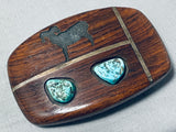 One Of Most Unique Vintage Native American Navajo Turquoise Contemporist Sterling Silver Buckle-Nativo Arts