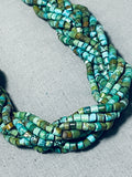 One Of The Most Intricate Native American Navajo Green Turquoise Sterling Silver Necklace-Nativo Arts