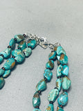 Chunks Of Green Turquoise Native American Navajo Sterling Silver Necklace-Nativo Arts