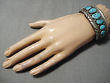 Native American Important John D Clark Vintage Navajo Turquoise Sterling Silver Bracelet Old-Nativo Arts