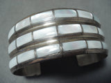 Native American Fabulous Vintage Zuni Pearl Channel Sterling Silver Bracelet-Nativo Arts