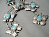Rare Butterfly Sterling Silver Native American Navajo Squash Blossom Necklace-Nativo Arts