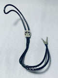 Important Benally Bros Vintage Native American Navajo Tiger's Eye Sterling Silver Bolo Tie-Nativo Arts