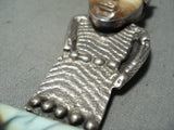 Signed Detailed Kachina Face Vintage Native American Navajo Sterling Silver Pendant-Nativo Arts