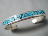 One Of Best Vintage Native American Zuni Spiderweb Turquoise Sterling Silver Bracelet-Nativo Arts