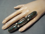 One Of The Biggest Ever Native American Navajo Turquoise Sterling Silver Ring-Nativo Arts