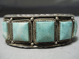 One Of The Best Vintage Native American Navajo Carico Lake Turquoise Sterling Silver Bracelet-Nativo Arts
