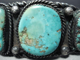 Old Twist Coil Vintage Native American Navajo Turquoise Sterling Silver Bracelet-Nativo Arts