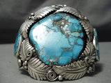Native American Best Vintage Francisco Gomez Turquoise Sterling Silver Leaf Bracelet-Nativo Arts