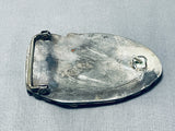 One Of The Most Unique Ever Vintage Native American Navajo Turquoise Sterling Silver Buckle-Nativo Arts
