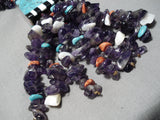 One Of The Best Santo Domingo Native American Amethyst Turquoise Necklace-Nativo Arts