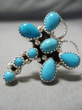 Expressive Navajo Sleeping Beauty Turquoise Sterling Silver Native American Ring-Nativo Arts