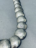 Concho Love Vintage Native American Navajo Sterling Silver Necklace-Nativo Arts