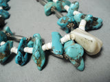 Special Vintage Native American Navajo Royston & Kingman Turquoise Sterling Silver Necklace Old-Nativo Arts