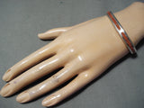 Exceptional Zuni Native American Coral Inlay Sterling Silver Bracelet-Nativo Arts