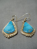 Magnificent Vintage Native American Navajo 14k Gold Stan Stover Turquoise Earrings-Nativo Arts