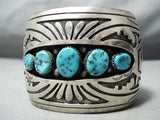 Best Vintage Native American Navajo Howie Begay Turquoise Sterling Silver Geomtric Bracelet-Nativo Arts