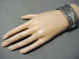 Important Ron Willie Advanced Vintage Native American Navajo Sterling Silver Bracelet-Nativo Arts