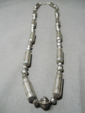 Museum Vintage Navajo Tube Sterling Silver Native American Necklace Old-Nativo Arts