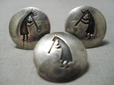 Inctricate And Old Vintage Native American Navajo Sterling Silver Cufflinks Pin-Nativo Arts