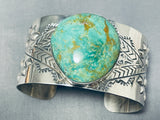 Colossal Green Turquoise Native American Repoussed Bracelet-Nativo Arts